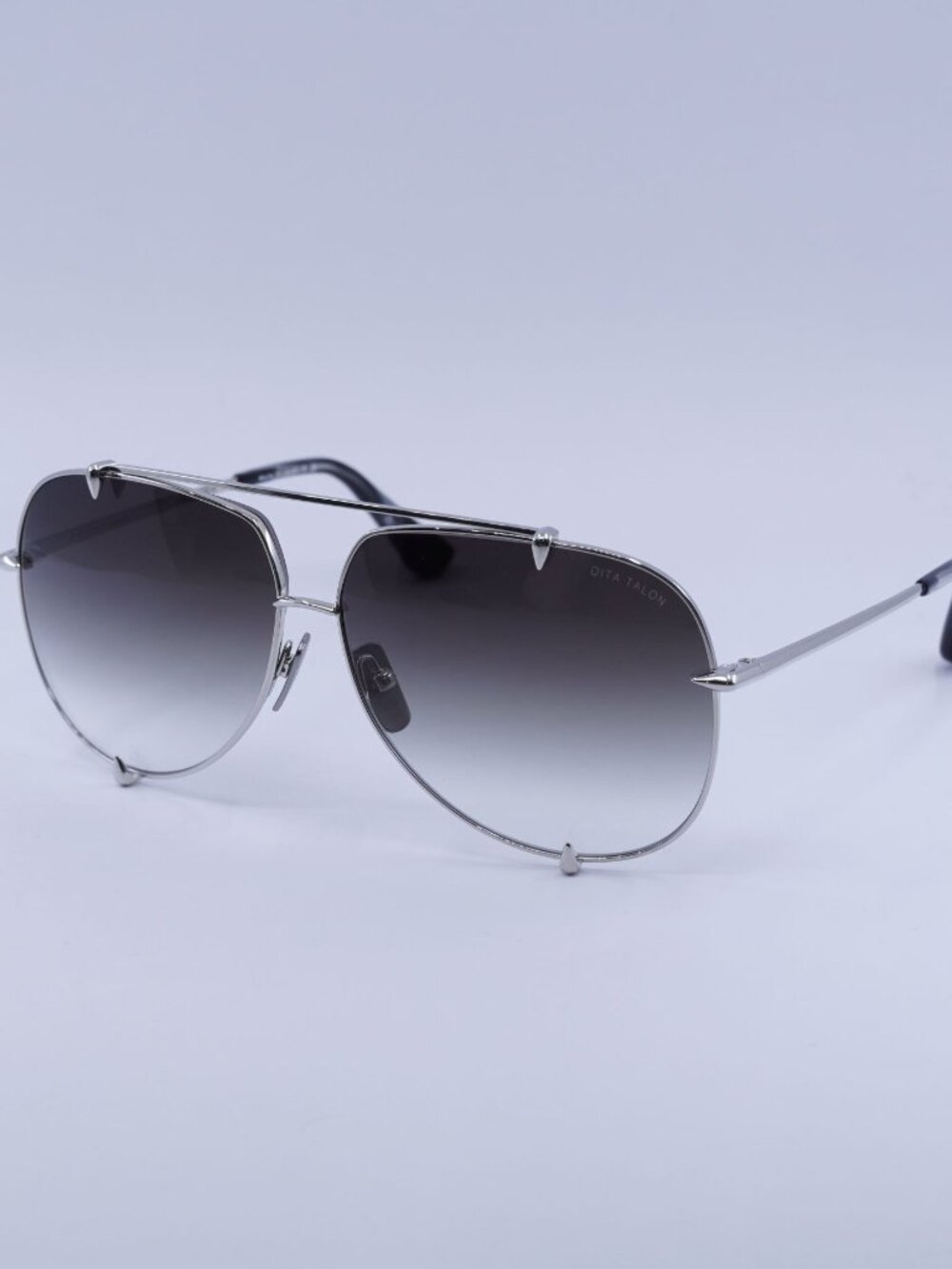Dita TALON-23007-I-62 Sunglasses Silver Aviator Frame, Grey Lenses
